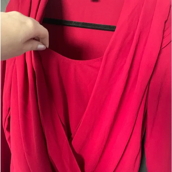 Forever 21 Red Crossover Blouse - Size Small - Picture 2 of 6
